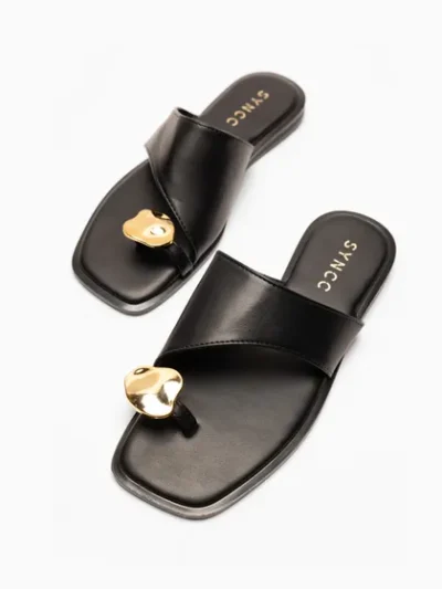 BLACK CASUAL SLIDES